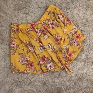 Yellow Floral Shorts